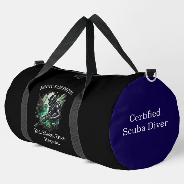 Dive Into Fun: Ocean Lovers Unite! Duffle Bag (Left Corner)