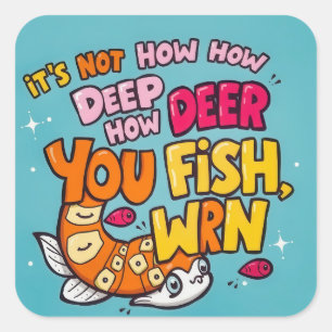 Dive Into Fun with This Whimsical Design! Square Sticker