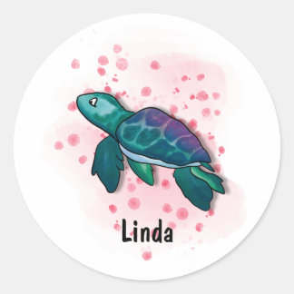Dive Into Ocean Magic with Turtles! Classic Round Sticker