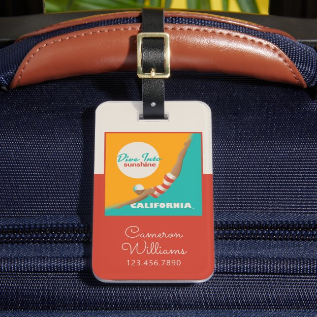 Dive Into Sunshine | California Luggage Tag (Front Insitu 2)
