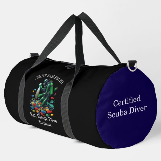Dive Life: Ocean Adventures Await! Duffle Bag (Left Corner)
