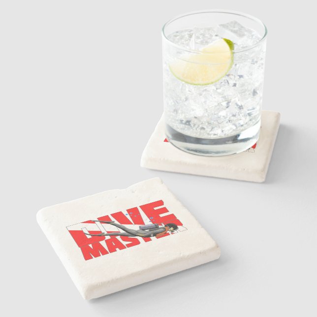 Dive Master Stone Coaster (Side)