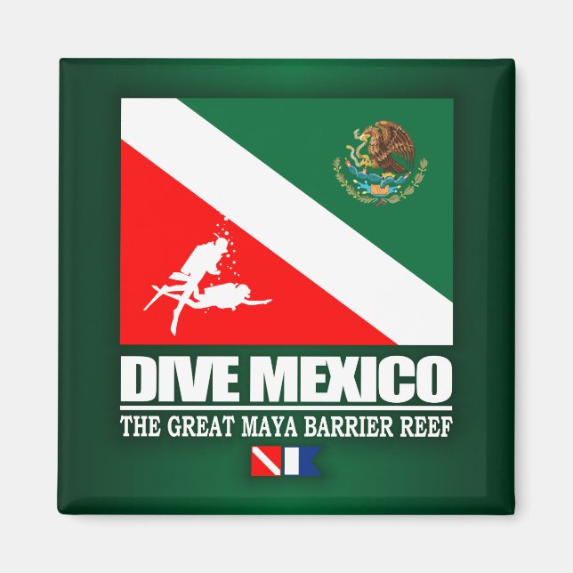 Dive Mexico (sq) Magnet (Front)