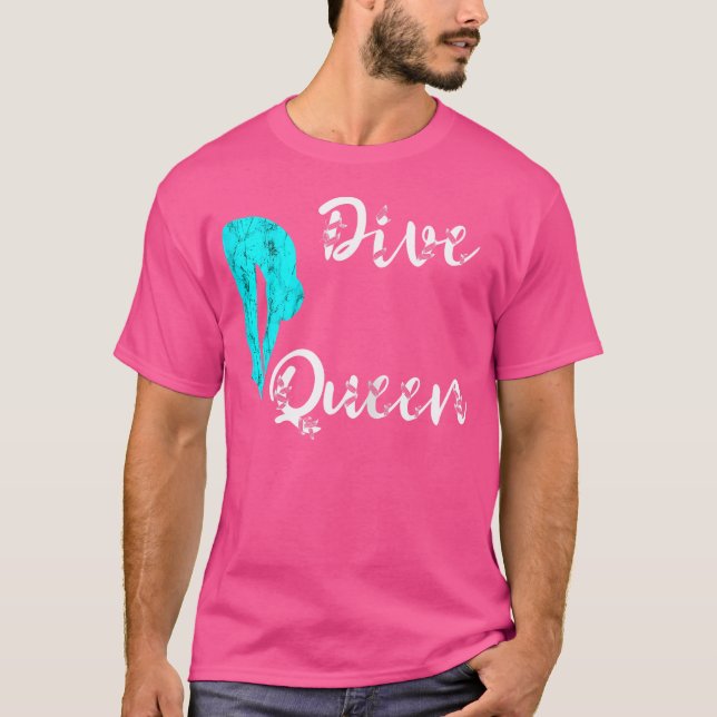 Dive Queen Springboard Diver Platform Diving Board T-Shirt (Front)