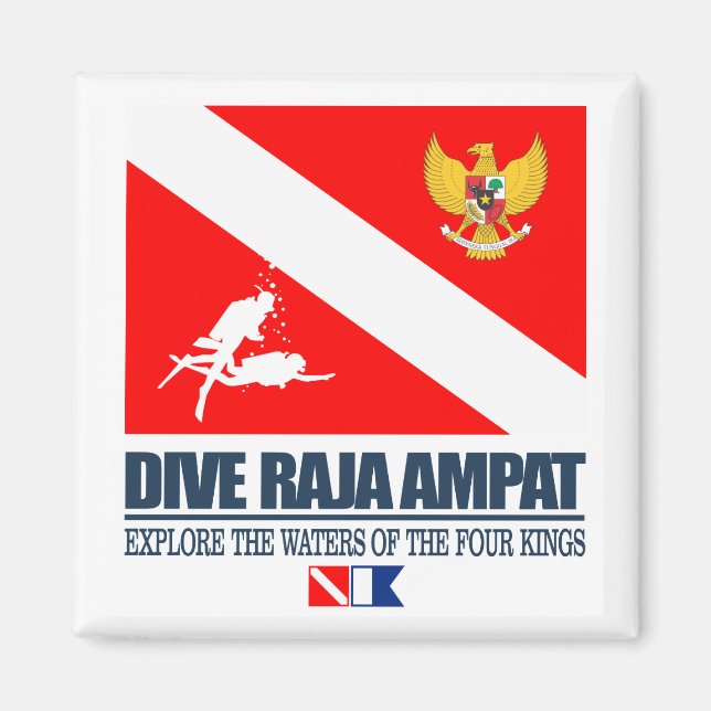 Dive Raja Ampat (sq) Magnet (Front)
