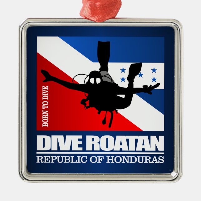 Dive Roatan DF2 Metal Tree Decoration (Front)