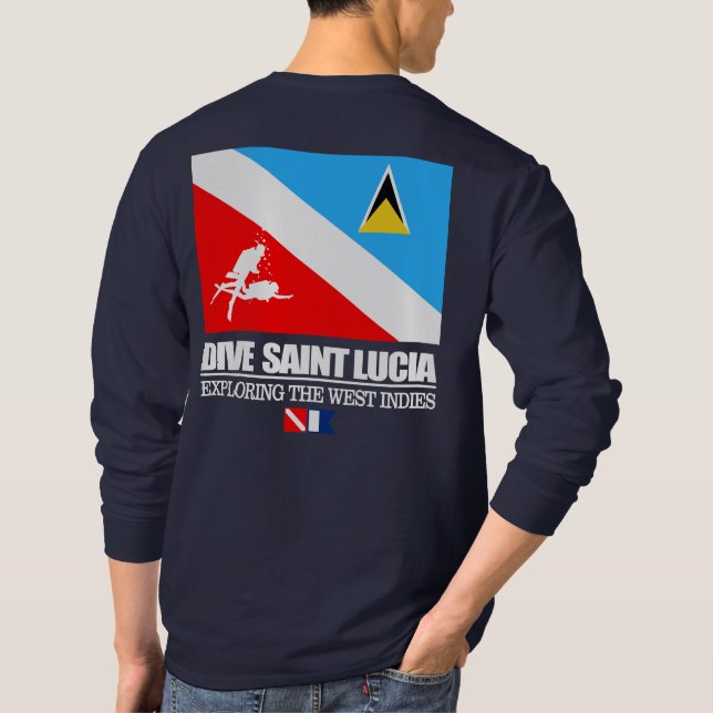 Dive Saint Lucia (sq) T-Shirt (Back)