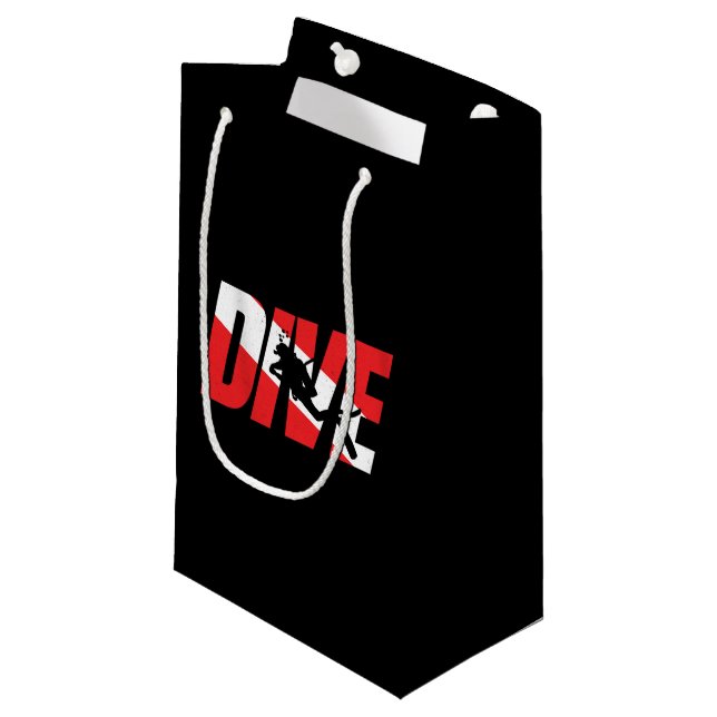 Dive, Scuba Diver Gift Diver Down Flag Diving Small Gift Bag (Front Angled)