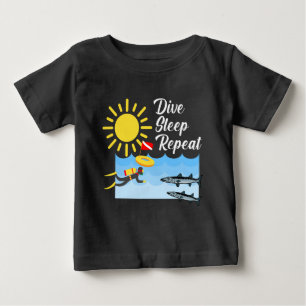 Dive Sleep Repeat Design - Baby Fine Jersey T-Shir T-Shirt