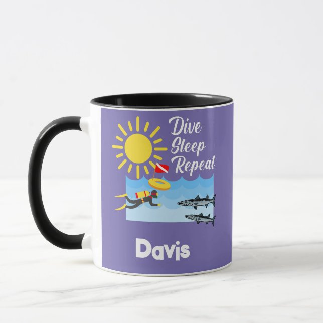 Dive Sleep Repeat Design - Combo Mug (Left)