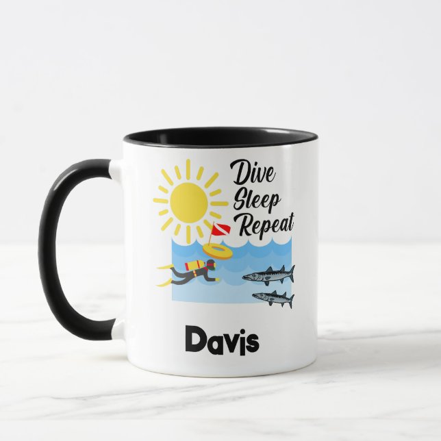Dive Sleep Repeat Design - Combo Mug (Left)