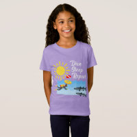 Dive Sleep Repeat Design - Girls' Fine Jersey T-Sh