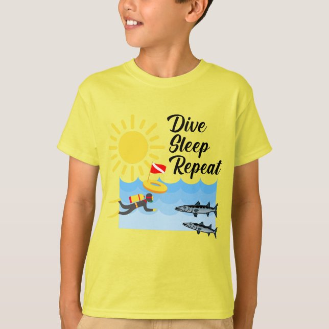 Dive Sleep Repeat Design - Kids' Basic T-Shirt (Front)