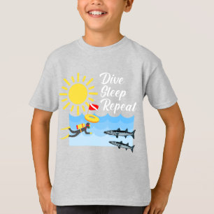 Dive Sleep Repeat Design - Kids' Basic T-Shirt
