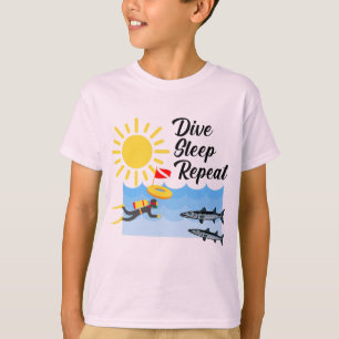 Dive Sleep Repeat Design - Kids' Basic T-Shirt