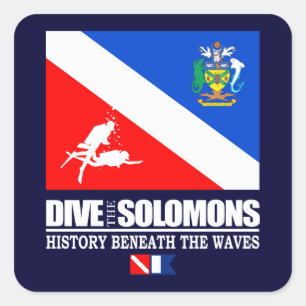 Dive the Solomons Square Sticker