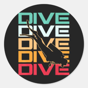 Dive Underwater Diving Scuba Classic Round Sticker