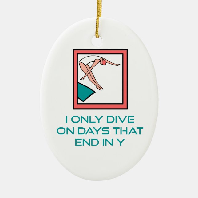 DiveChick Days Ceramic Tree Decoration (Front)