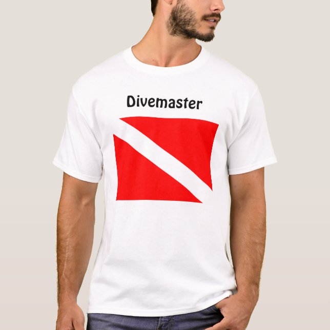 Divemaster Diver Below Flag T Shirt (Front)