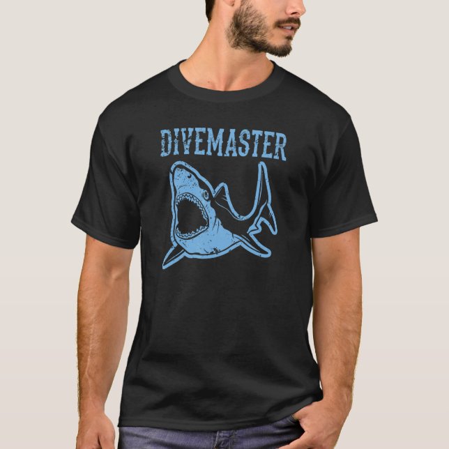Divemaster Scuba Diving Instructor Dive Flag Style T-Shirt (Front)