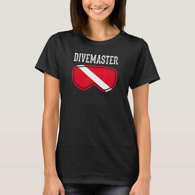 Divemaster Scuba Diving Instructor Dive Flag Style T-Shirt (Front)