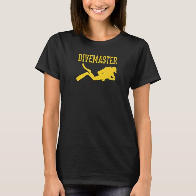 Divemaster Scuba Diving Instructor Dive Flag Style T-Shirt (Front)