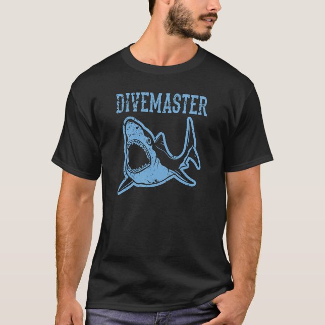 Divemaster Scuba Diving Instructor Dive Flag Style T-Shirt (Front)