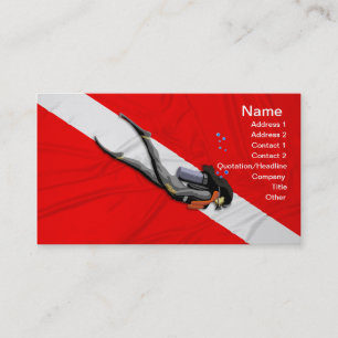 Diver And Dive Flag Business Card