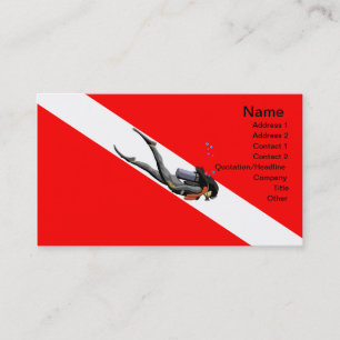 Diver And Dive Flag Business Card