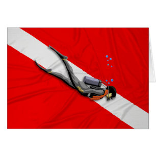 Diver And Wrinkled Dive Flag