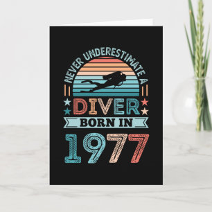 Diver born 1977 50th Birthday Diving Gift Dive Fan Card