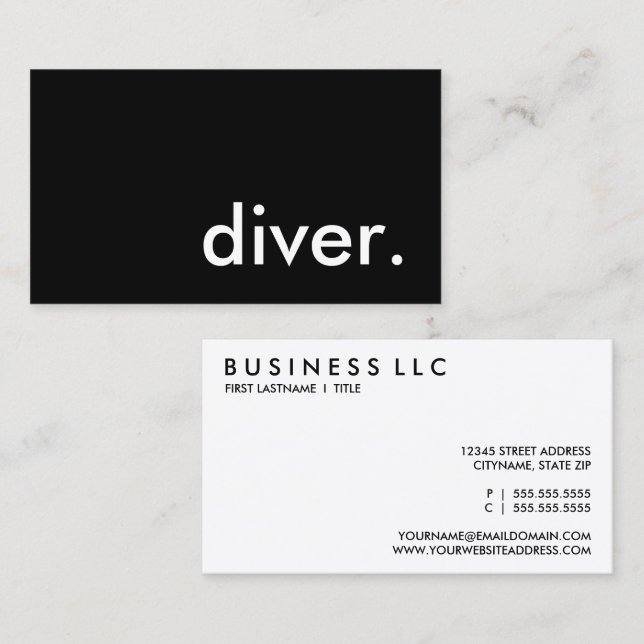 diver. business card (Front/Back)