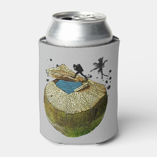 Diver dives into Coconut Can Cooler (Can Front)