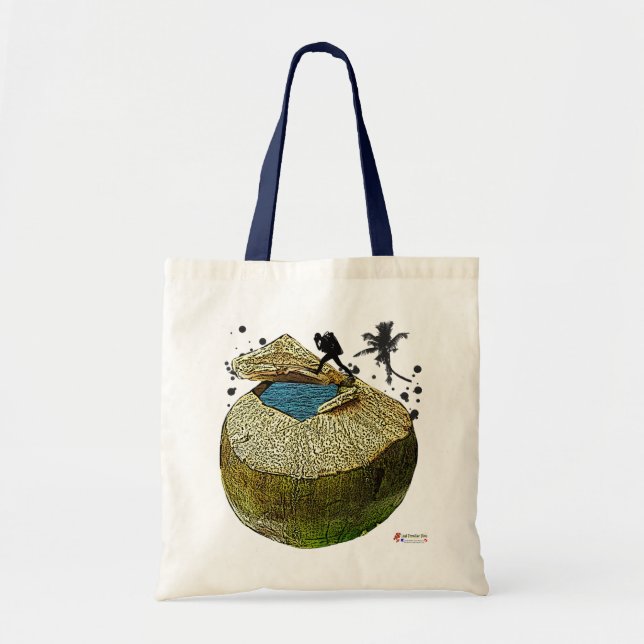 Diver Dives into Coconut Tote Bag (Front)