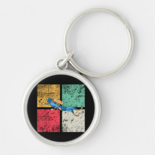 Diver Diving Retro Key Ring