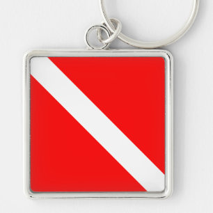 Diver Down Classic Flag Key Ring