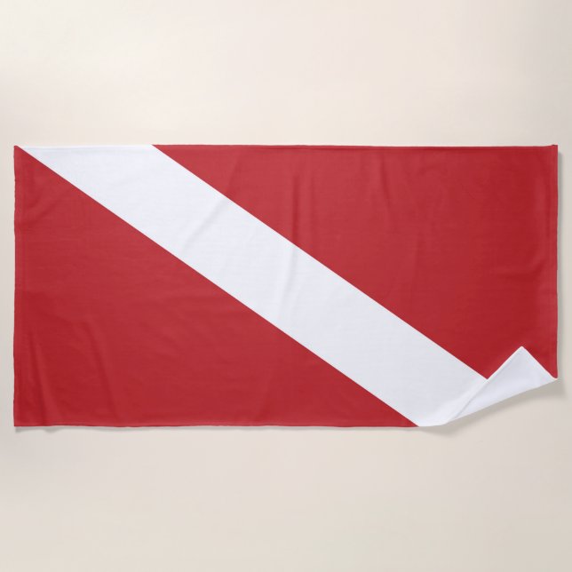 Diver Down Flag Beach Towel (Front)