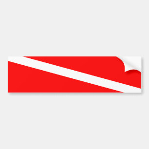 Diver Down Flag Bumper Sticker