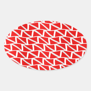 Diver down flag oval sticker