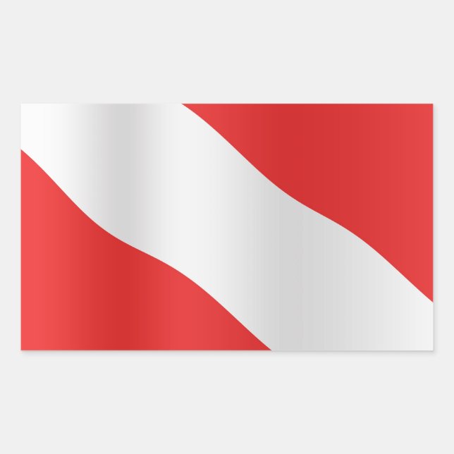 Diver down flag rectangular sticker (Front)