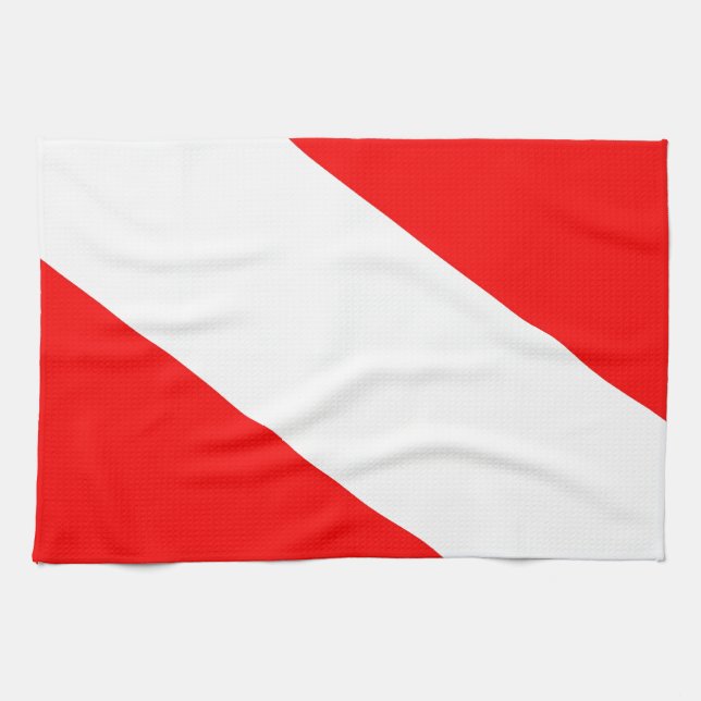 Diver down flag tea towel (Horizontal)