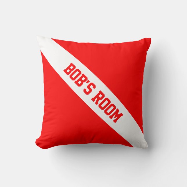 Diver Down Flag Your Text Cushion (Front)