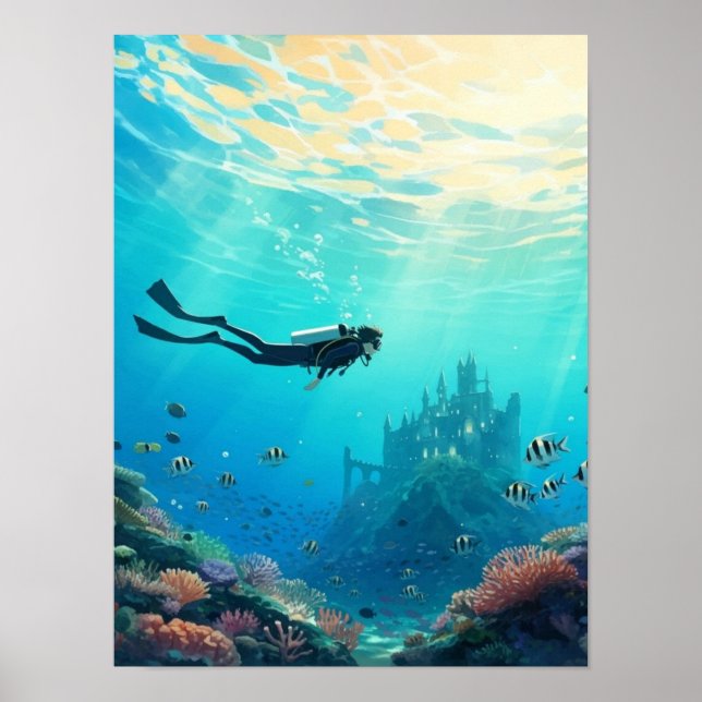 Diver finds a castle poster (Front)
