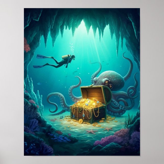 Diver finds a protected treasure poster (Front)