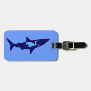 Diver Hai diver shark Luggage Tag
