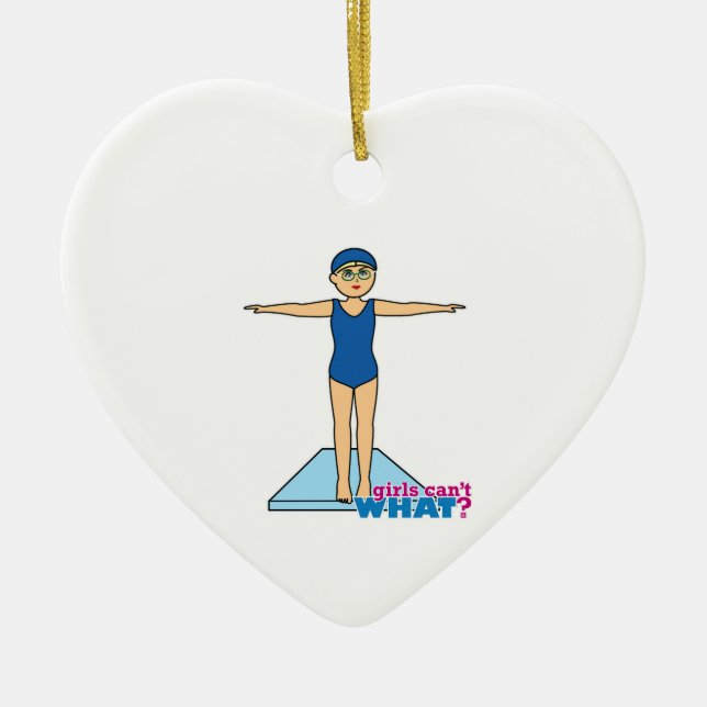 Diver - Medium Ceramic Tree Decoration (Front)