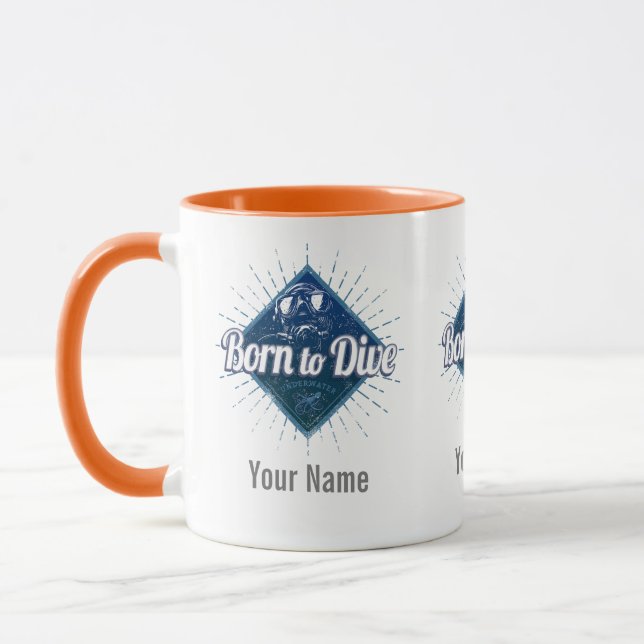 Diver retro Scuba Diving School Vintage Ocean Mug (Left)