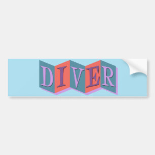 Diver (retro sign) bumper sticker