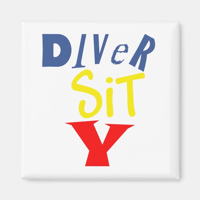 Diver Sit Y Square Magnet (Front)