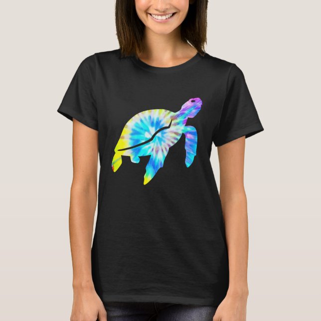 Diver Turtle  Tie Dye Sea Turtle T-Shirt (Front)